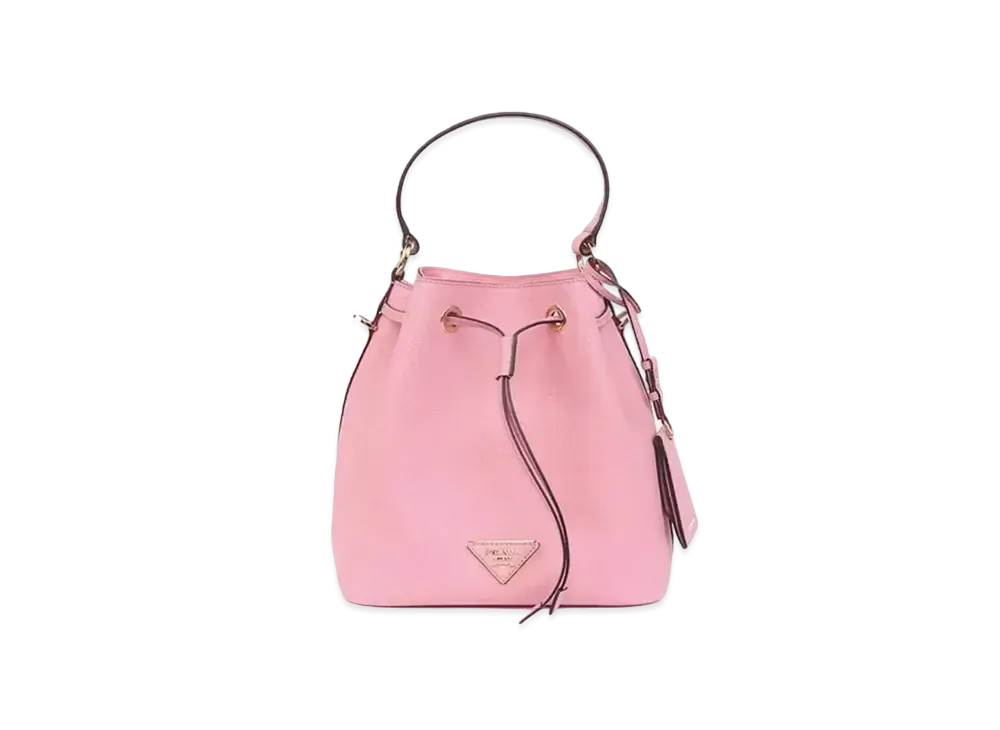 PRADA Saffiano Leather Bucket Bag "Petal Pink"