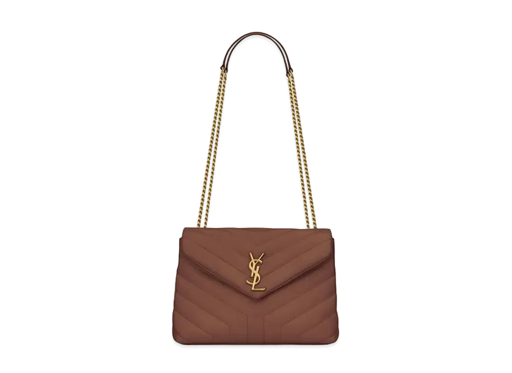 Saint Laurent Loulou Small In Matelasse Y Leather "Brownie"