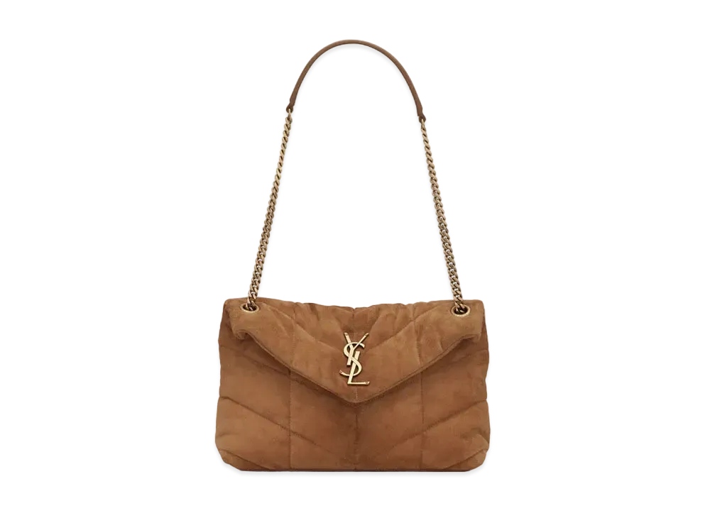 Saint Laurent Loulou Small Bag In Y-Quilted Suede "Cinnamon"