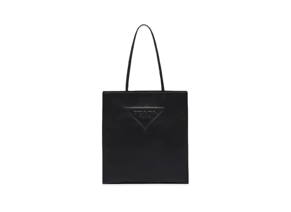 PRADA Leather Embossed Logo Tote Bag "Black"