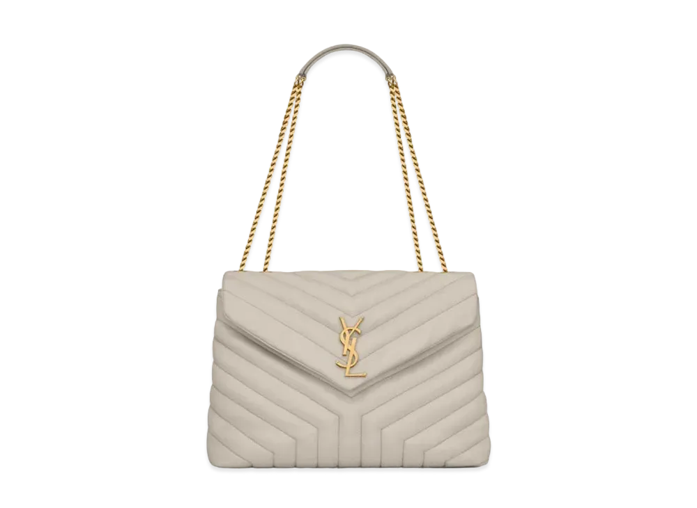 Saint Laurent Loulou Medium In Matelasse Y Leather "Vintage White"