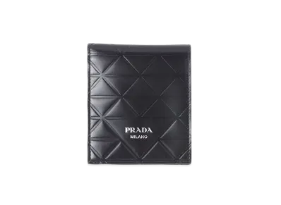 PRADA Brushed Leather Wallet "Black"