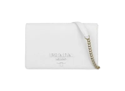 PRADA Saffiano Leather Mini Bag "White"