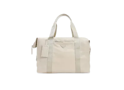 PRADA Re Nylon And Saffiano Leather Duffle Bag Desert Beige