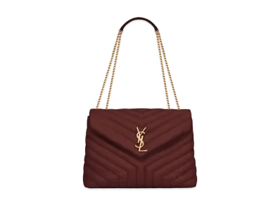 Saint Laurent Loulou Medium In Matelasse Y Leather "Rouge Legion"