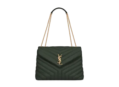 Saint Laurent Loulou Medium In Matelasse Y Leather "Dark Green"