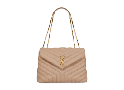 Saint Laurent Loulou Medium In Matelasse Y Leather "Dark Beige"