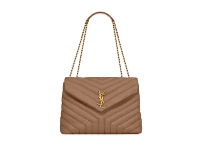 Saint Laurent Loulou Medium In Matelasse Y Leather "Taupe"