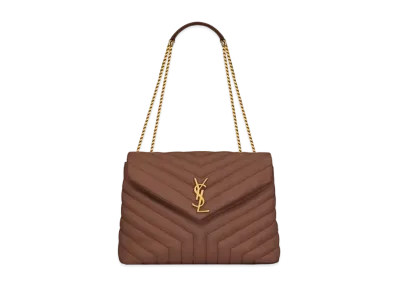 Saint Laurent Loulou Medium In Matelasse Y Leather "Brownie"