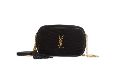 Saint Laurent Lou Mini Bag In Suede Matelasse Leather "Black"