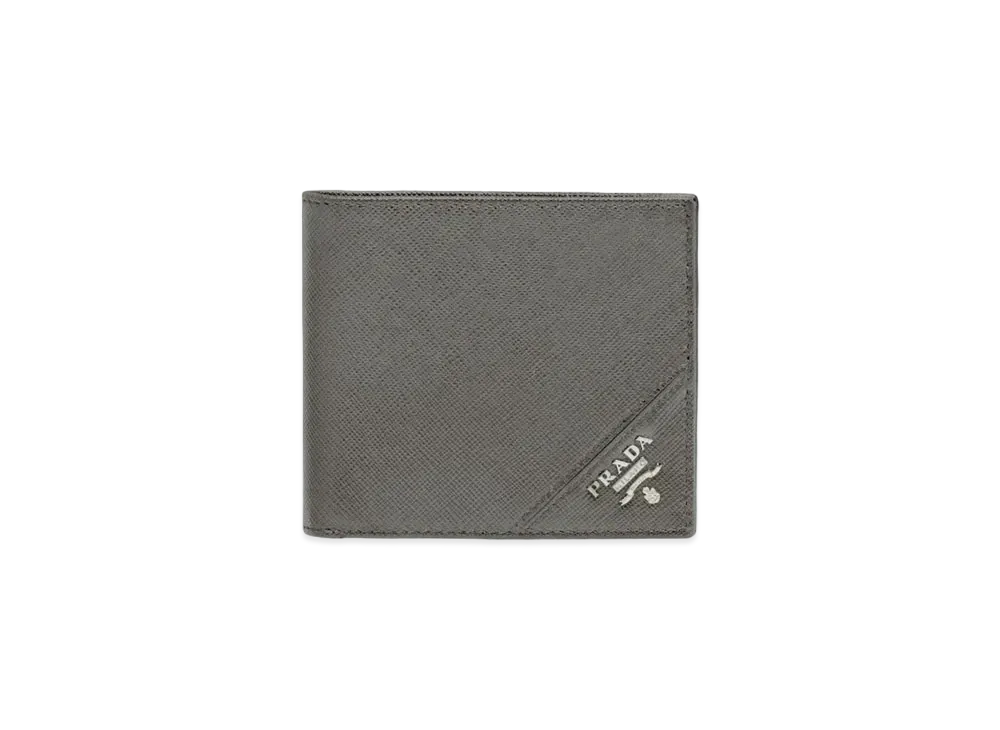 PRADA Saffiano Leather Wallet "Marble Gray"