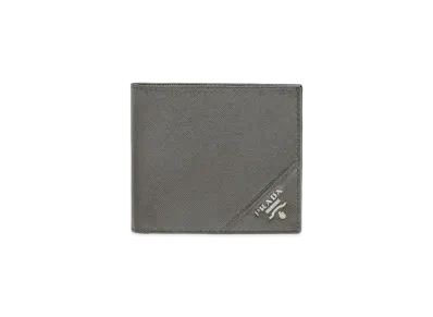 PRADA Saffiano Leather Wallet "Marble Gray"