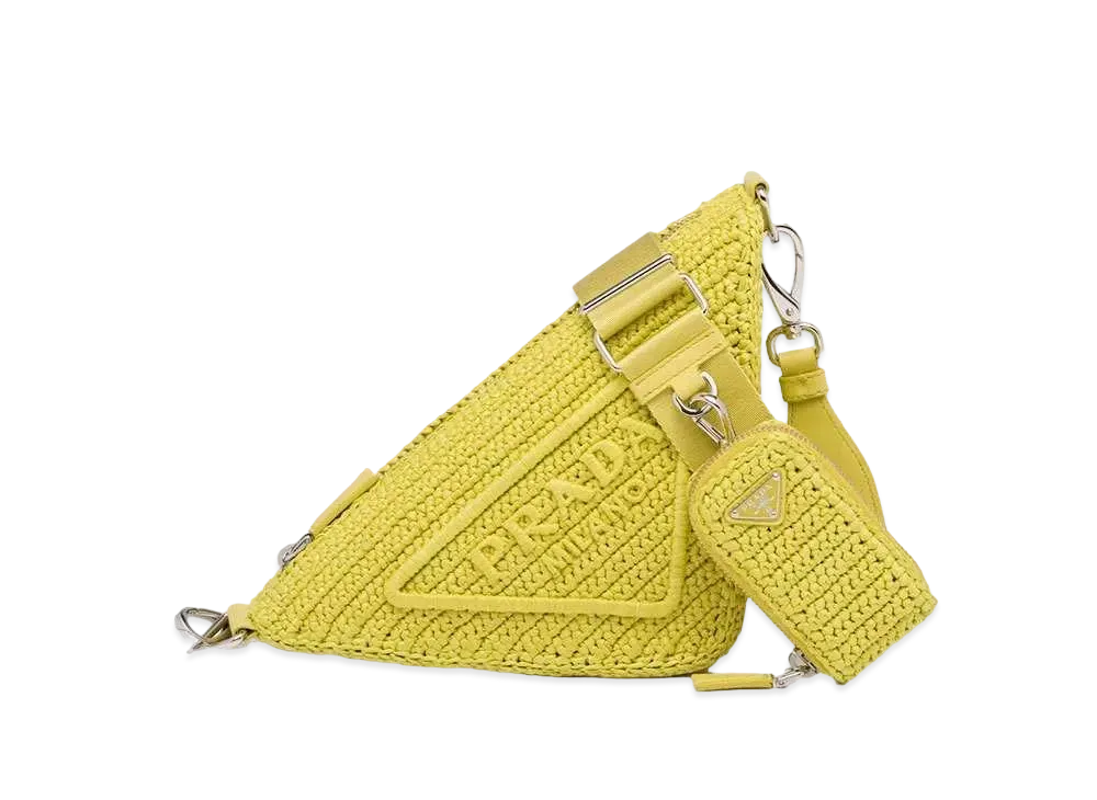 PRADA Triangle Crochet Bag "Citron Green"