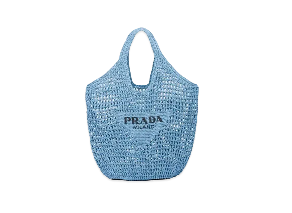 PRADA Crochet Tote Bag "Light Blue"