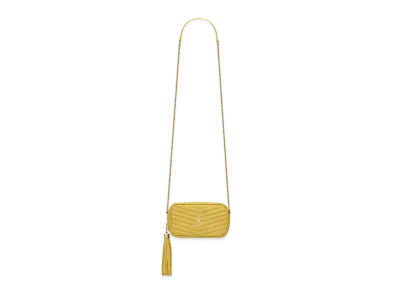 Saint Laurent Lou Mini Bag In Quilted Grain De Poudre Embossed Leather "Sunflower"