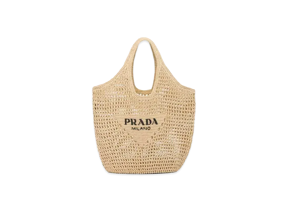 PRADA Raffia Tote Bag "Tan"
