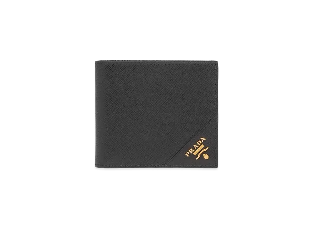 PRADA Saffiano Leather Wallet "Black"