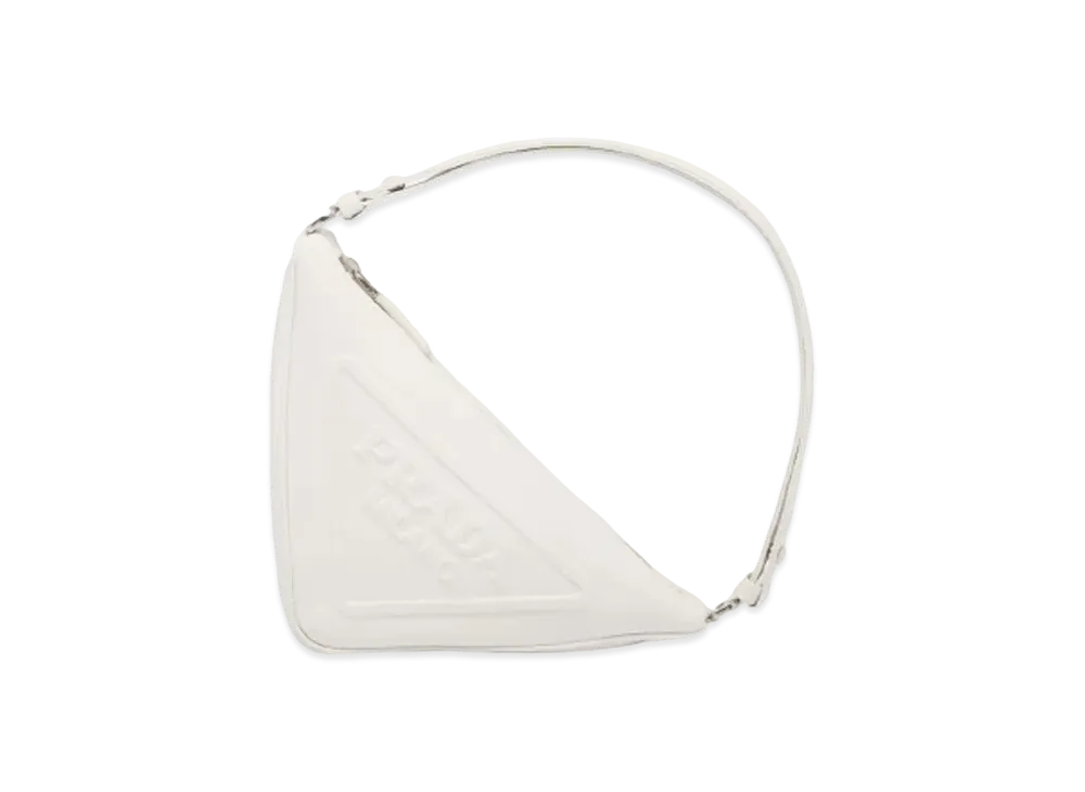 PRADA Triangle Leather Pouch "White"