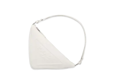 PRADA Triangle Leather Pouch "White"