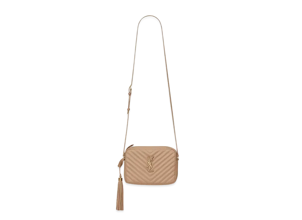 Saint Laurent Lou Camera Bag In Quilted Leather "Dark Beige"