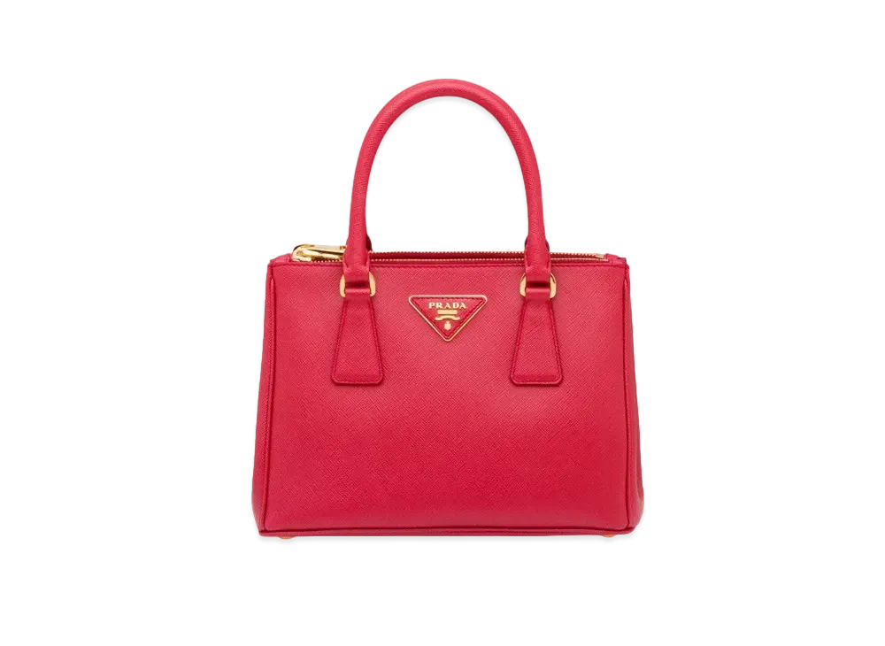 プラダ ガレリア サフィアーノレザー スモールバッグ "ファイアリーレッド" 1BA896 NZV F068Z