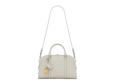 Saint Laurent Lock Baby Duffle In Smooth Leather "Vintage White"