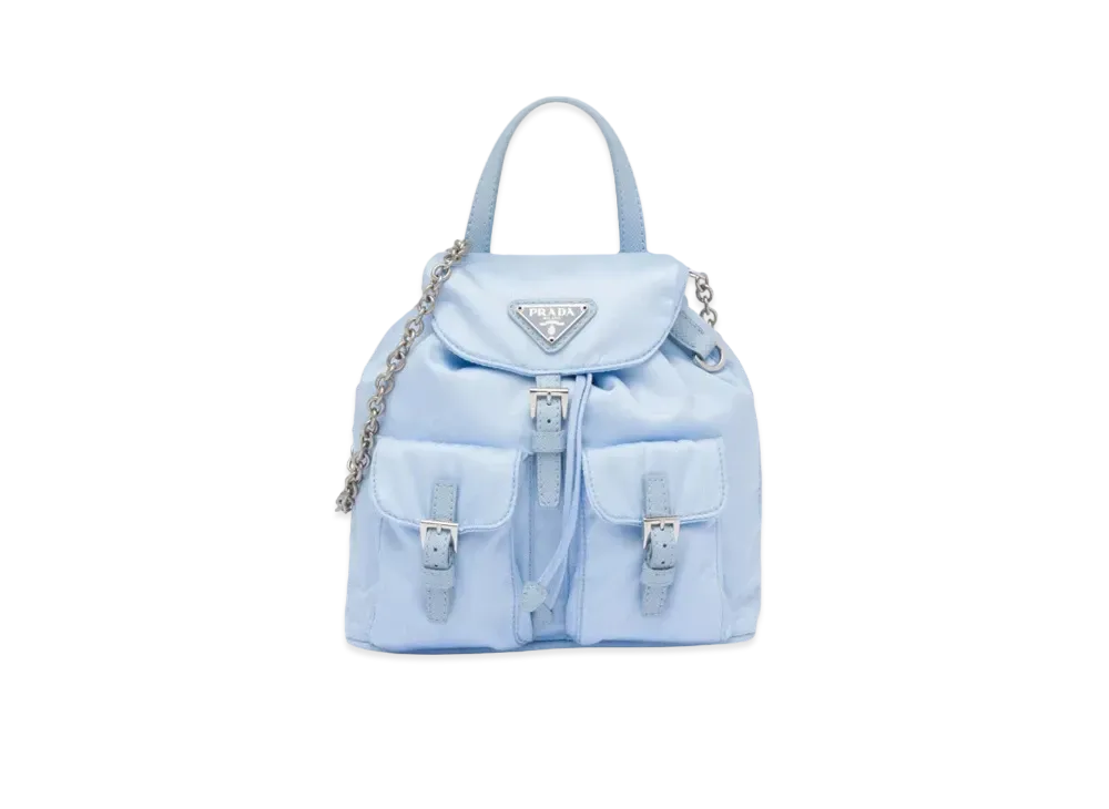 PRADA Re Nylon Mini Backpack "Celeste"