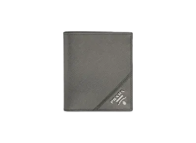 PRADA Saffiano Leather Wallet "Marble Gray"
