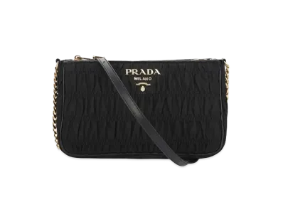 PRADA Nylon Tessuto Gaufre Shoulder Bag "Black"