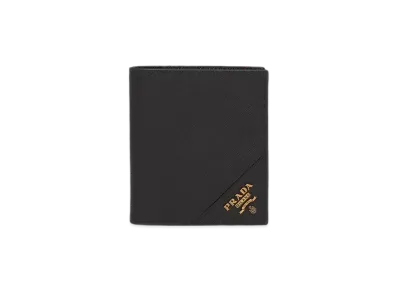 PRADA Saffiano Leather Wallet "Black"