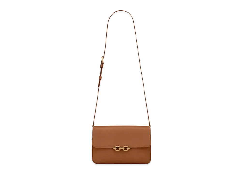 Saint Laurent Le Maillon Satchel In Smooth Leather "Brick"