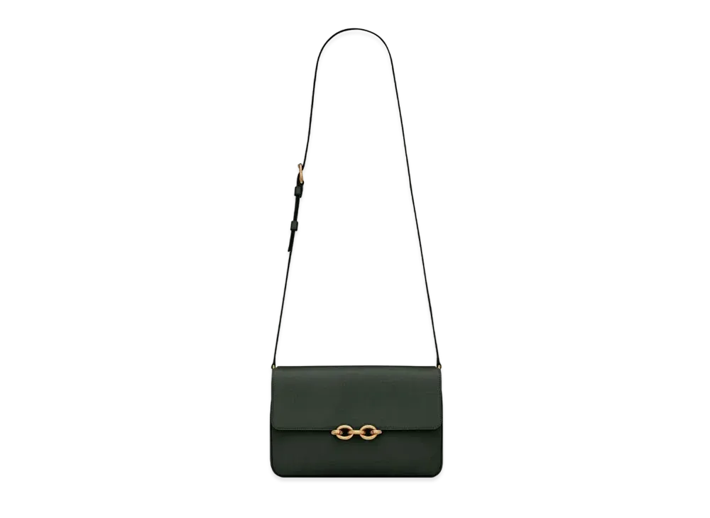 Saint Laurent Le Maillon Satchel In Smooth Leather "Dark Green"