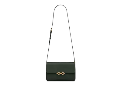 Saint Laurent Le Maillon Satchel In Smooth Leather "Dark Green"