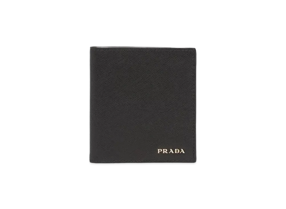 PRADA Saffiano Leather Wallet "Black"