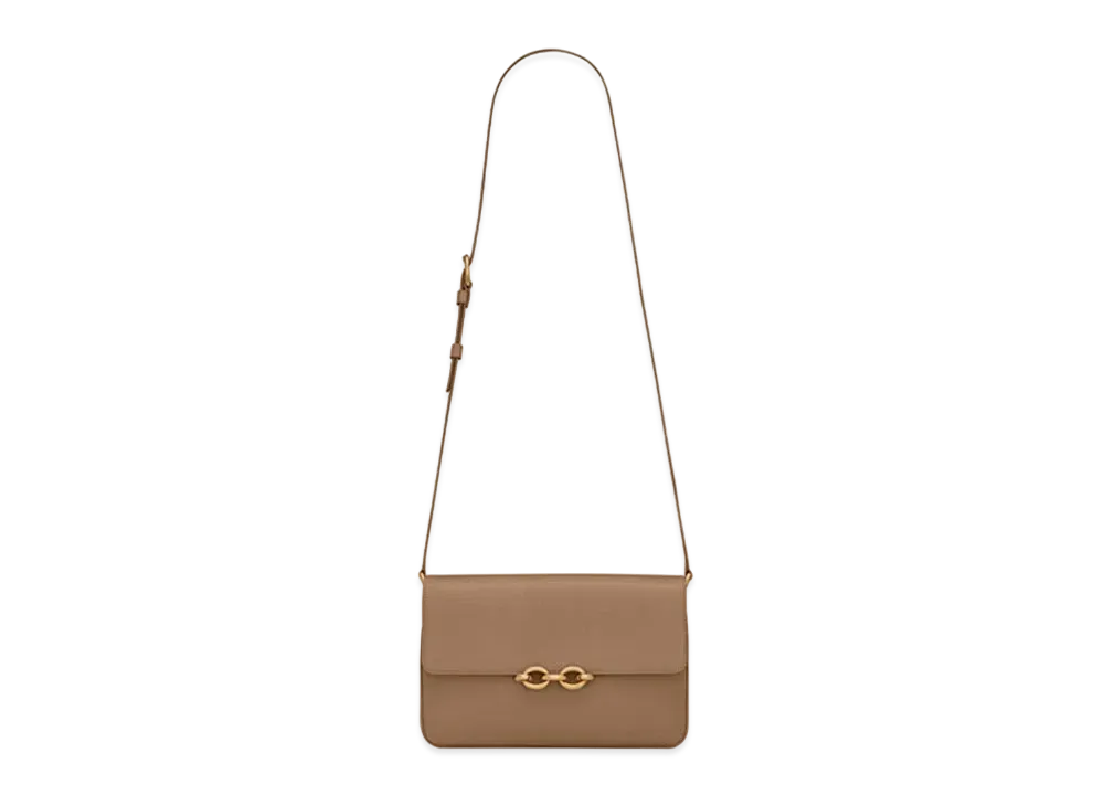 Saint Laurent Le Maillon Satchel In Smooth Leather "Taupe"