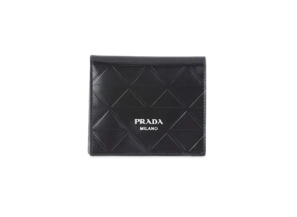 PRADA Brushed Leather Wallet "Black"