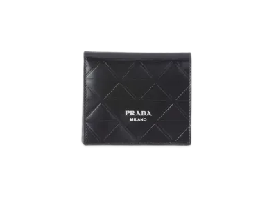 PRADA Brushed Leather Wallet "Black"