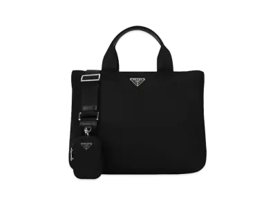 PRADA Re Nylon Triangle Logo Tote Bag "Black"