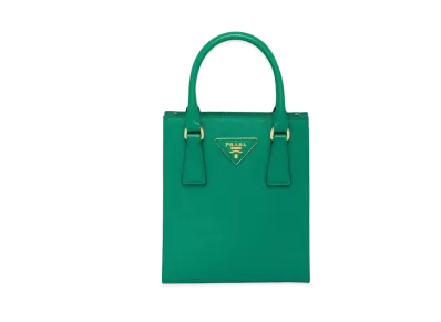 PRADA Saffiano Leather Triangle Logo Handbag "Mango"