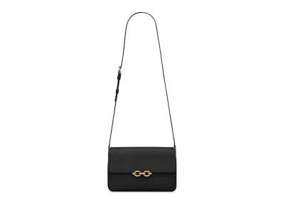 Saint Laurent Le Maillon Satchel In Smooth Leather "Black"