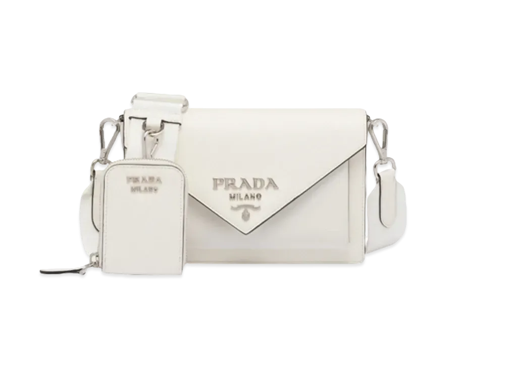 PRADA Saffiano Leather Mini Envelope Bag "White"