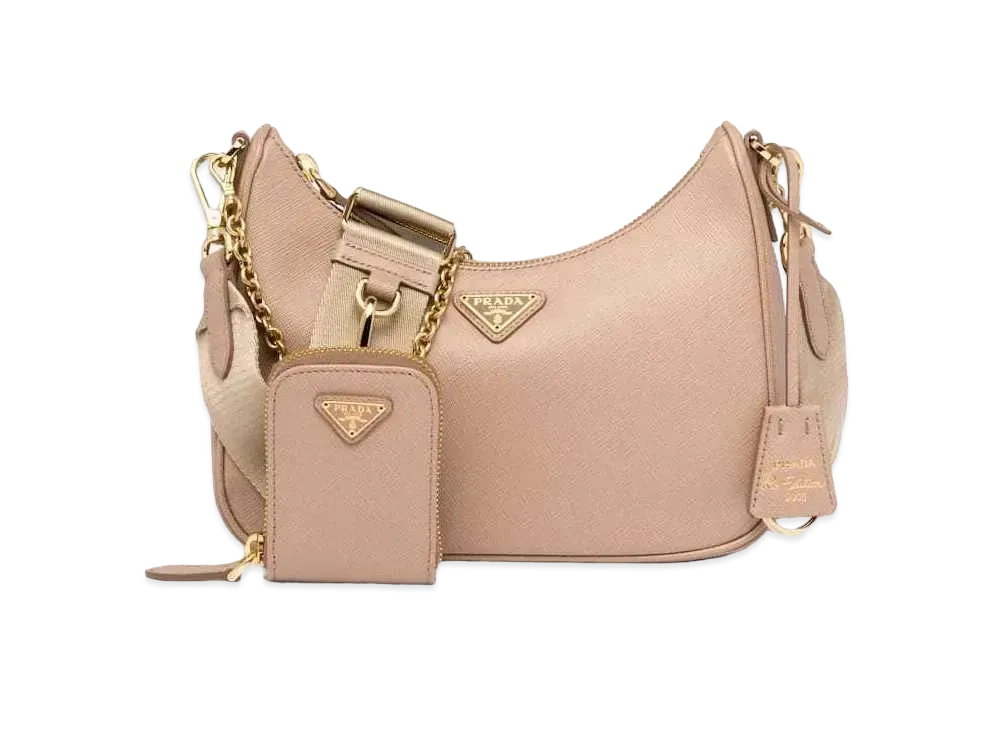 PRADA Re Edition 2005 Saffiano Leather Shoulder Bag "Cameo Beige"