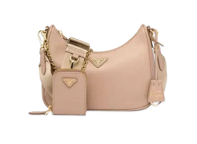 PRADA Re Edition 2005 Saffiano Leather Shoulder Bag "Cameo Beige"