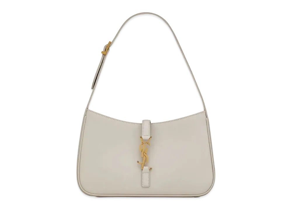 Saint Laurent Le 5 A 7 Hobo Bag In Smooth Leather "Vintage White"