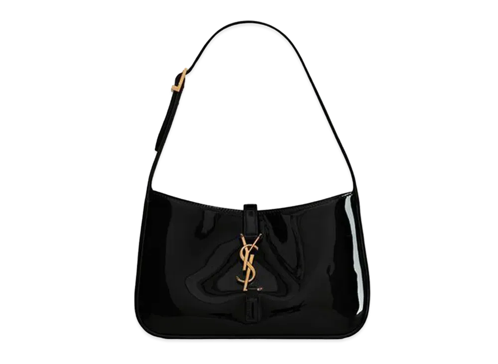 Saint Laurent Le 5 A 7 Hobo Bag In Patent Leather "Black"