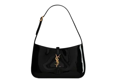Saint Laurent Le 5 A 7 Hobo Bag In Patent Leather "Black"
