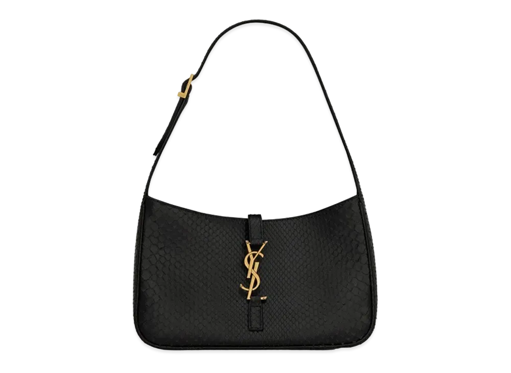 Saint Laurent Le 5 A 7 Hobo Bag In Matte Python "Black"
