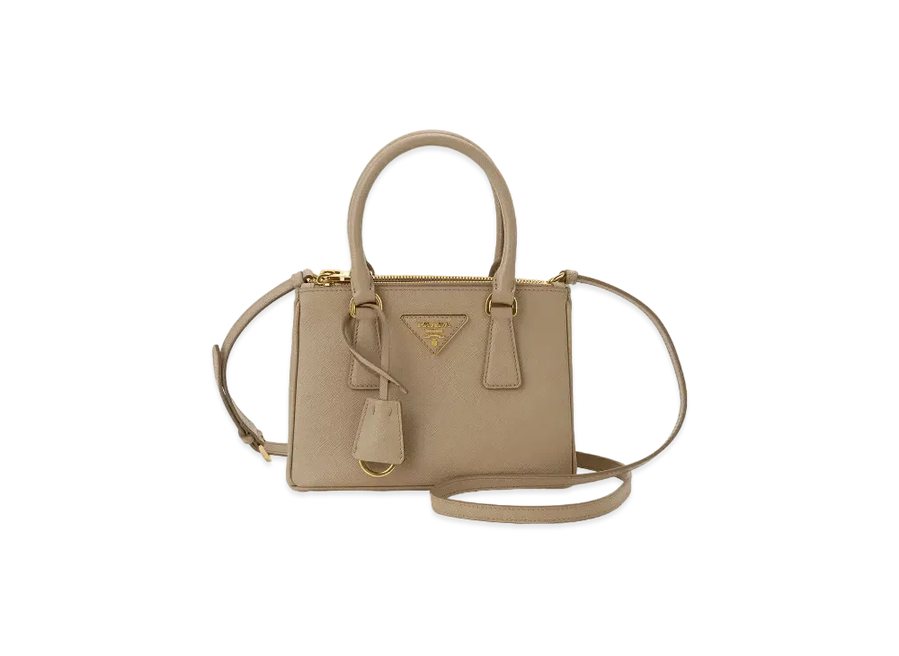 PRADA Galleria Saffiano Leather Mini Bag "Cameo Beige"