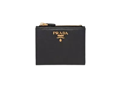 PRADA Small Saffiano Leather Wallet "Black"