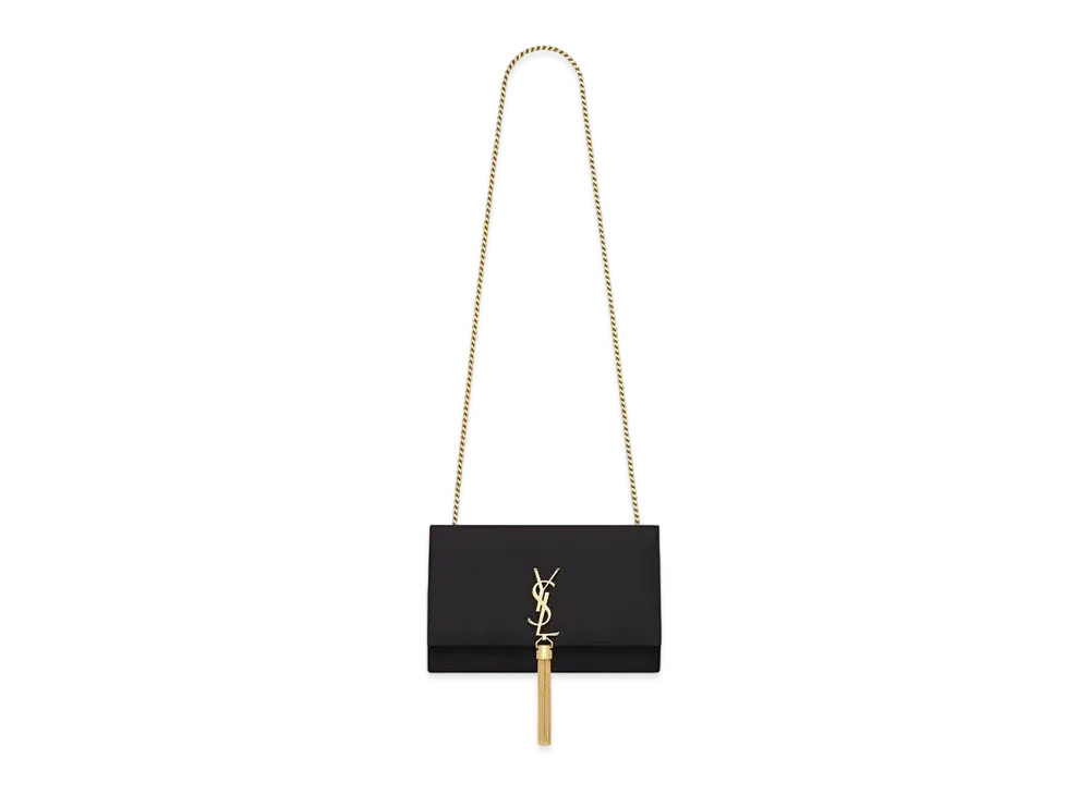 Saint Laurent Kate Medium With Tassel In Smooth Leather "Black"
